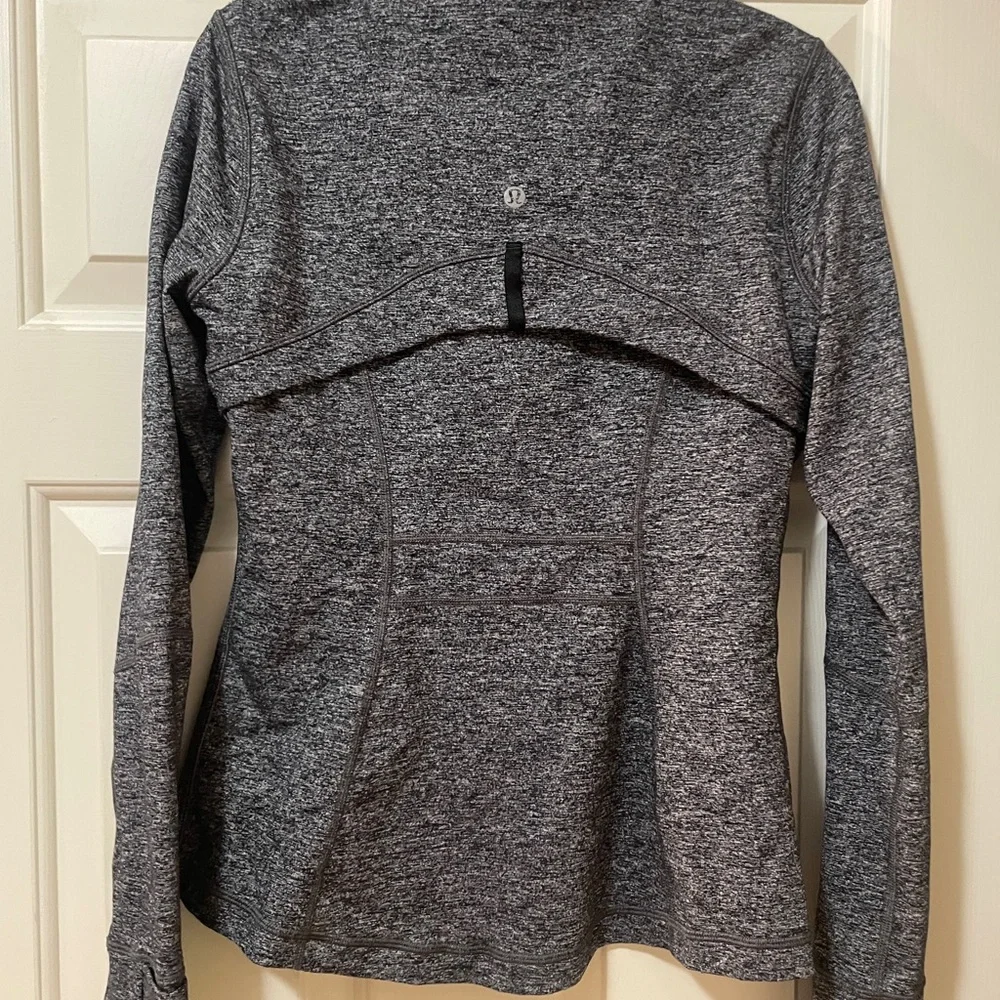 lululemon athletica Heathered Gray Full-Zip Training Jacket Size 8 Great cond